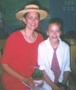 Smelling the Roses -- with Lizzie at a special mother's day at school