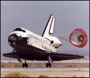 Space Shuttle Landing at Edwards Air Force 				Base, witnessed live by Jen and the kids