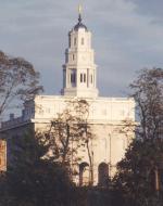 The rebuilt Nauvoo Temple, photo courtesy of Jenifer Pusey, nice work from the step of the van.