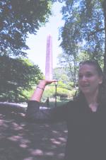 Lizzie showing her strength near the Metropolitan Museum of Art