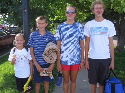 Pusey kids at State swim meet, Fort Collins