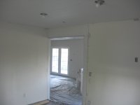 View from former dining room into new kitchen area