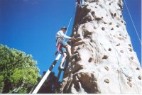 Will on the climbing wall at Glenwood Caverns Adventure Park