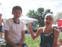 Will and Arianne at a summer swim meet