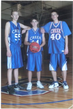 Harrison and his hoops buddies Weston and James