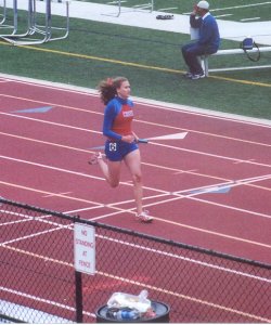 Lizzie anchoring a relay for CCHS